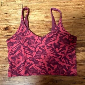 lululemon like new align cropped cami tank top size 10 like new with pads red
